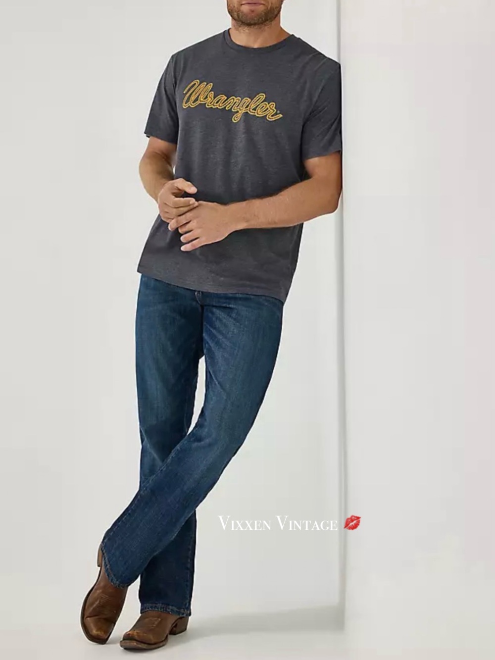 WRANGLER 'MEN'S RETRO RELAXED FIT BOOTCUT JEANS 36"' IN JH WASH - DARK